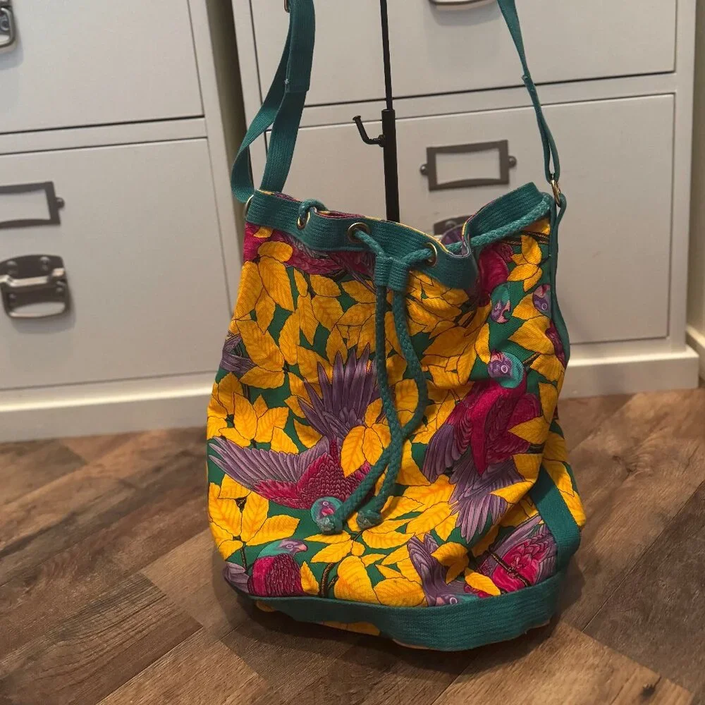 Hermes Parrot Print Bucket Bag